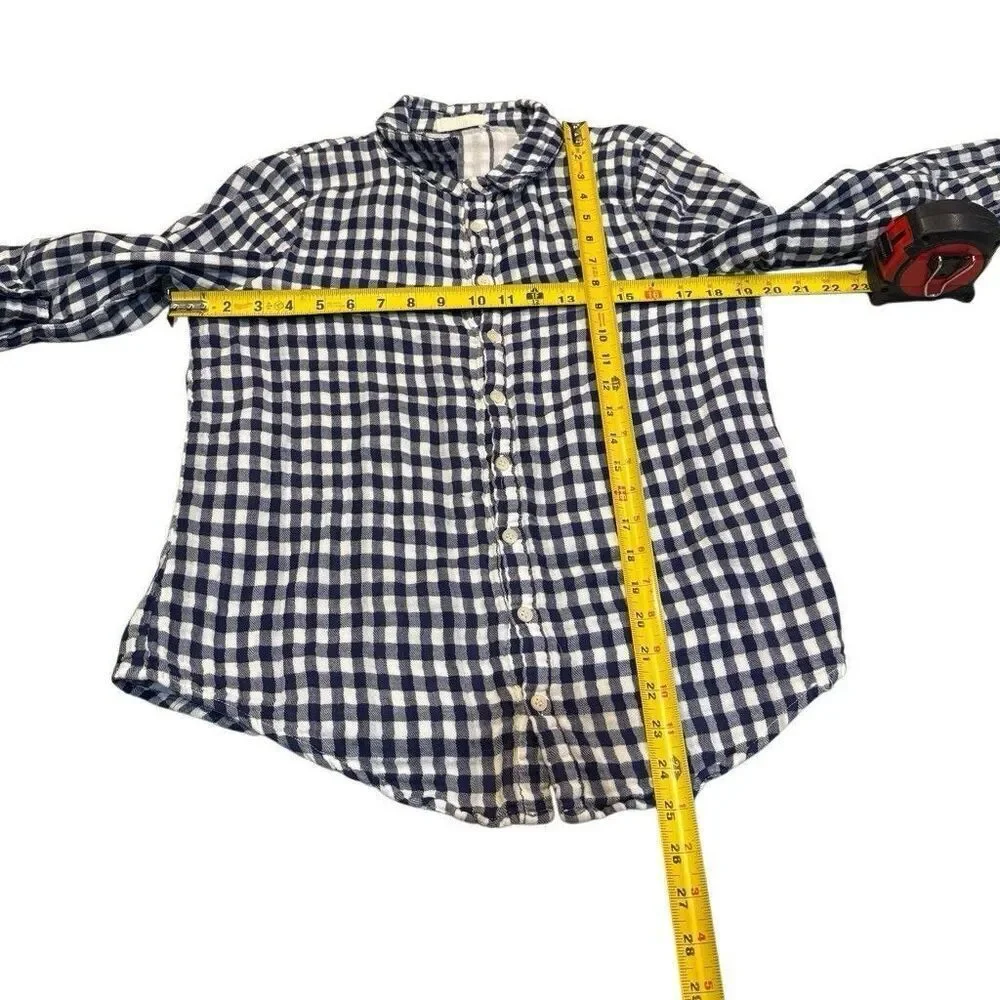 CP Shades Shirt Womens XS Blue Plaid Double Cloth Cotton Button Front USA